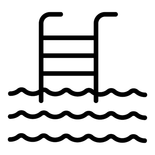 Icono de piscina Contorno Icono de vector de piscina para diseño web aislado sobre fondo blanco