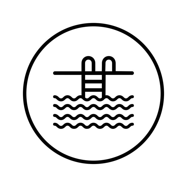 El icono de la piscina del nadador Gráficos vectoriales en negro