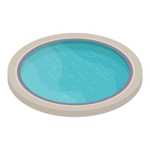 Vector icono de piscina redonda isométrica del icono de vector de piscina redonda para diseño web aislado sobre fondo blanco