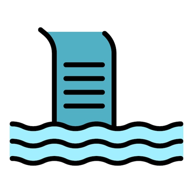 Icono de piscina saludable Contorno de piscina saludable Icono vectorial color plano aislado