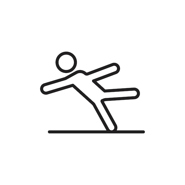 Icono de piso resbaladizo Contorno delgado sencillo