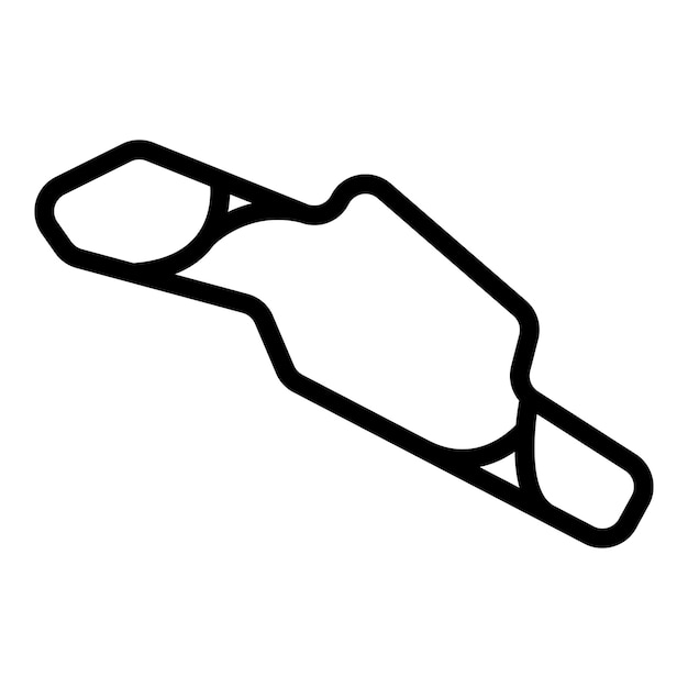 Icono de pista de carrera de fórmula vector de contorno Circuito de inicio Carretera superior