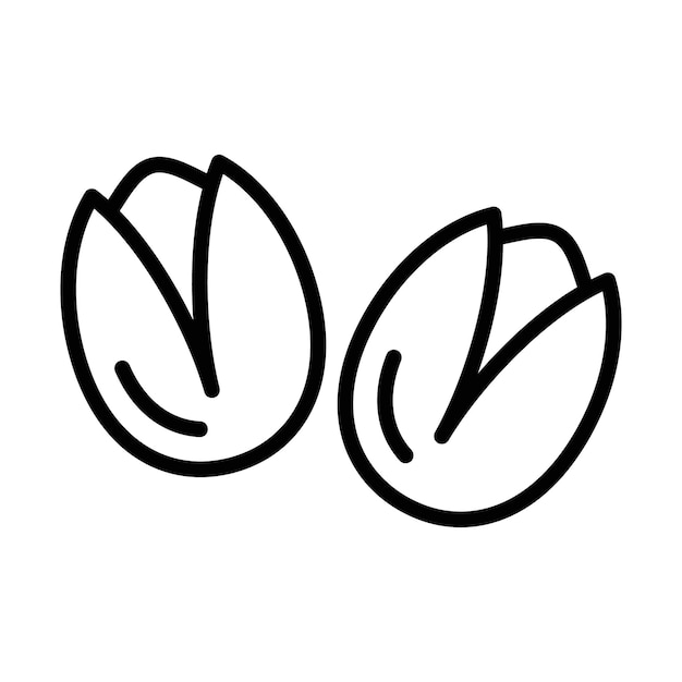 El icono del pistacho es un signo de conjunto de contornos.