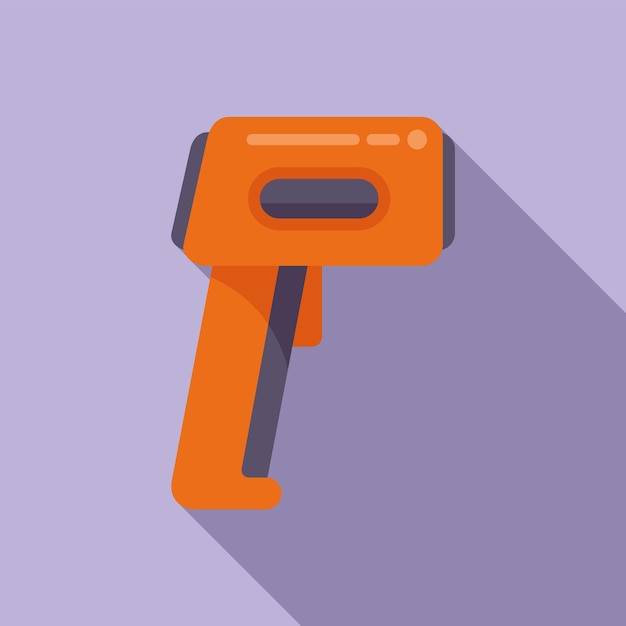 El icono de la pistola de control de salud es un vector plano del dispositivo de escáner de detección de virus remoto