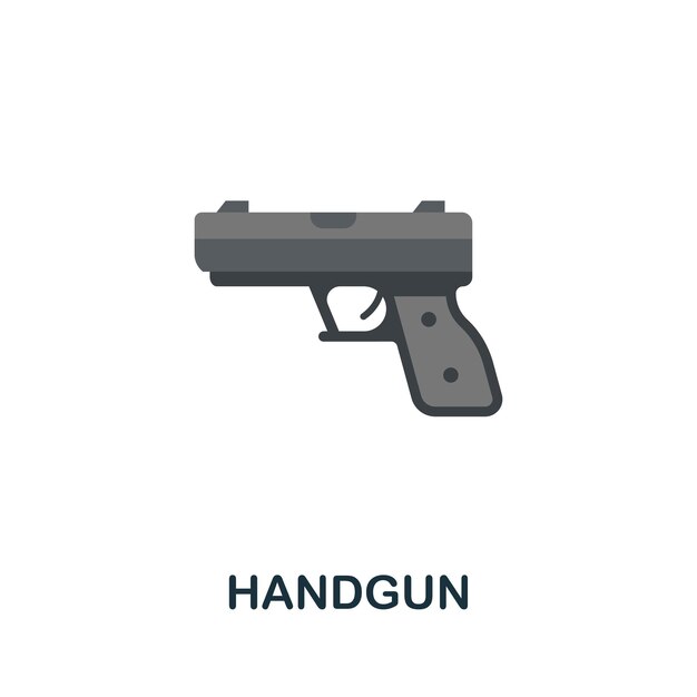 Icono de pistola elemento de signo plano de la colección de leyes icono de pistola creativa para plantillas de diseño web, infografías y más