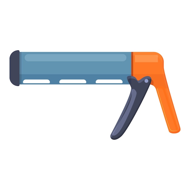 Icono de pistola de masilla de silicona aplicador Caricatura de icono de vector de pistola de masilla de silicona aplicador para diseño web aislado sobre fondo blanco