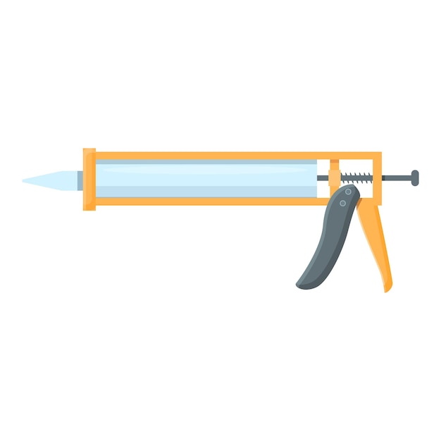 Icono de pistola de masilla de silicona de botella Caricatura de icono de vector de pistola de masilla de silicona de botella para diseño web aislado sobre fondo blanco