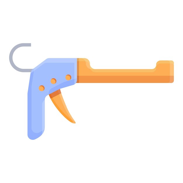 Icono de pistola de masilla de silicona Carpenter Caricatura de icono de vector de pistola de masilla de silicona Carpenter para diseño web aislado sobre fondo blanco