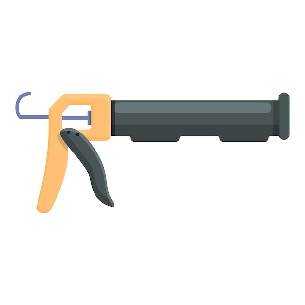 Icono de pistola de masilla de silicona de construcción Caricatura de icono de vector de pistola de masilla de silicona de construcción para diseño web aislado sobre fondo blanco