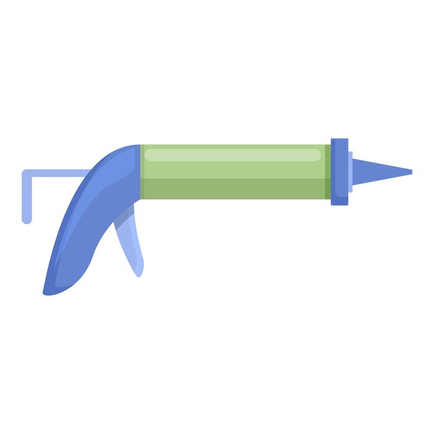 Icono de pistola de masilla de silicona de construcción Caricatura de icono de vector de pistola de masilla de silicona de construcción para diseño web aislado sobre fondo blanco