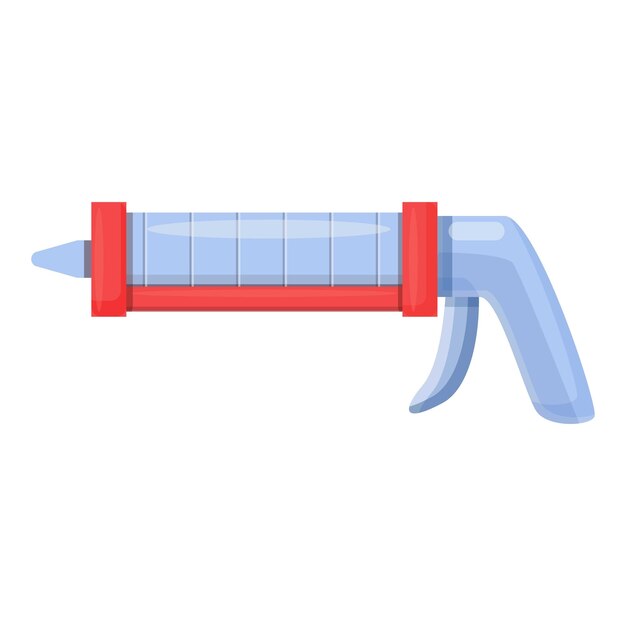 Icono de pistola de masilla de silicona de pegamento Caricatura de icono de vector de pistola de masilla de silicona de pegamento para diseño web aislado sobre fondo blanco