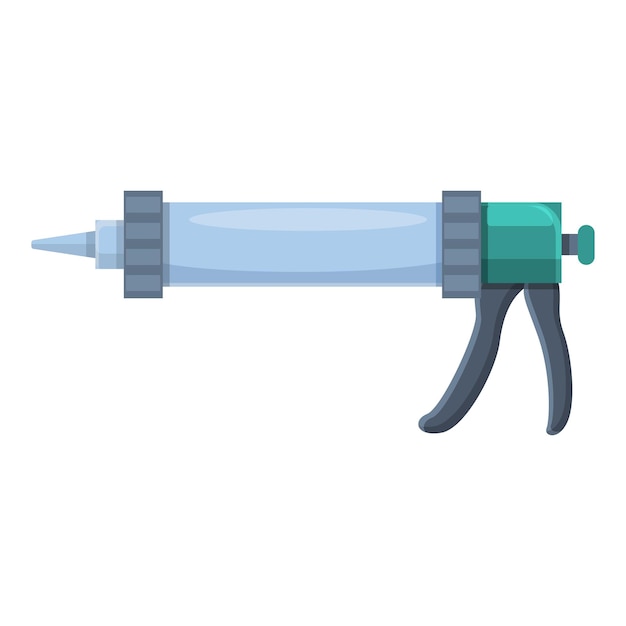 Icono de pistola de masilla de silicona de reparación Caricatura de icono de vector de pistola de masilla de silicona de reparación para diseño web aislado sobre fondo blanco