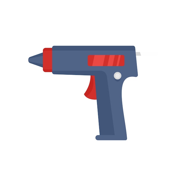 Icono de pistola de pegamento ilustración plana del icono de vector de pistola de pegamento para web aislado en blanco