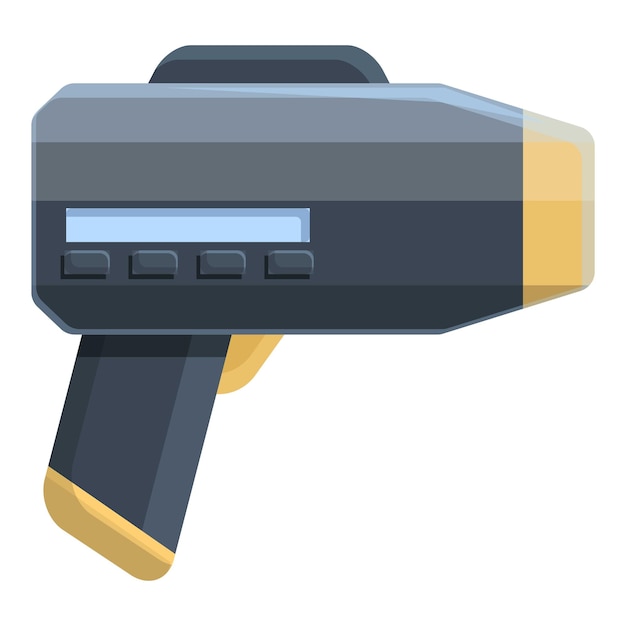 Icono de pistola de radar de velocidad Caricatura de icono de vector de pistola de radar de velocidad para diseño web aislado sobre fondo blanco