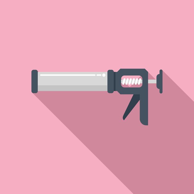 Icono de pistola de silicio vector plano Tubo de silicona Construcción de viviendas
