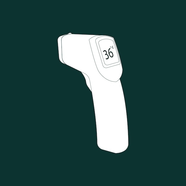 El icono de la pistola del termómetro