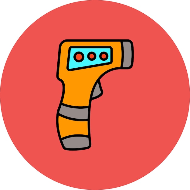 El icono de la pistola del termómetro