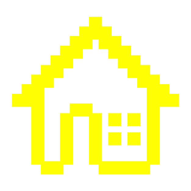 icono de pixel de inicio botón flecha icono de casa con estilo de pixel de estilo de arte diseño de botón de página de inicio e