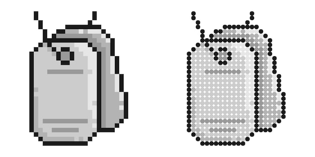 Icono de píxel Insignia de número militar personal en cadena para soldado Vector de juego retro simple aislado