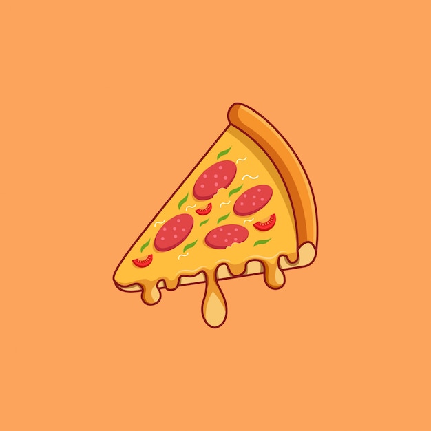 Vector icono de pizza colección de comida rápida. icono de comida aislada