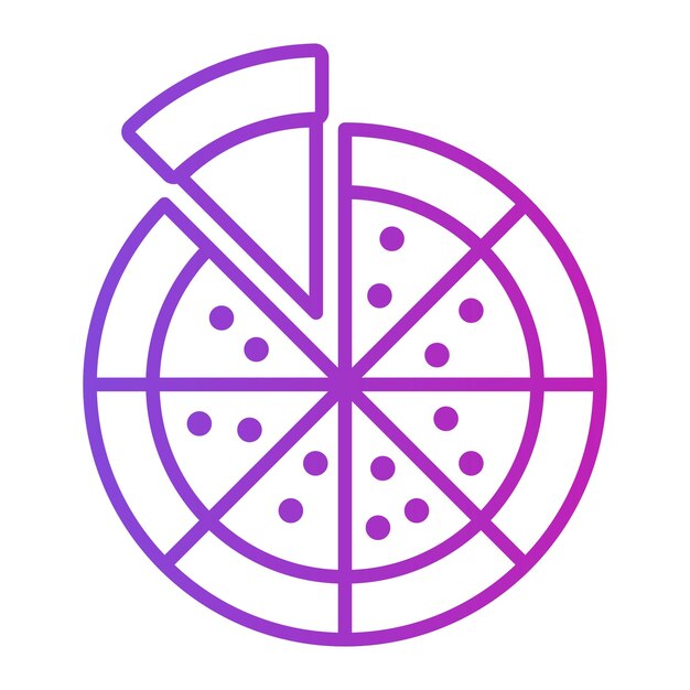 Icono de pizza estilo de dibujos animados vectorial
