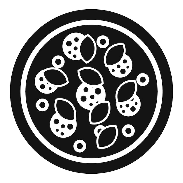 Icono de pizza fresca redonda Ilustración simple del icono de vector de pizza fresca redonda para diseño web aislado sobre fondo blanco