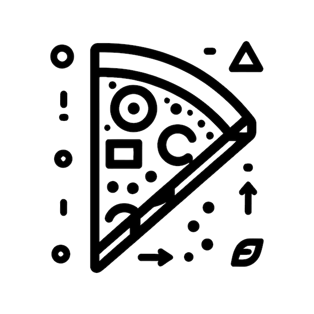 icono de la pizza gráficos vectoriales de la pizza minimalistas