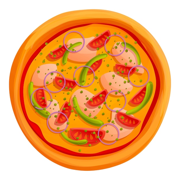 Icono de pizza italiana Caricatura de icono de vector de pizza italiana para diseño web aislado sobre fondo blanco