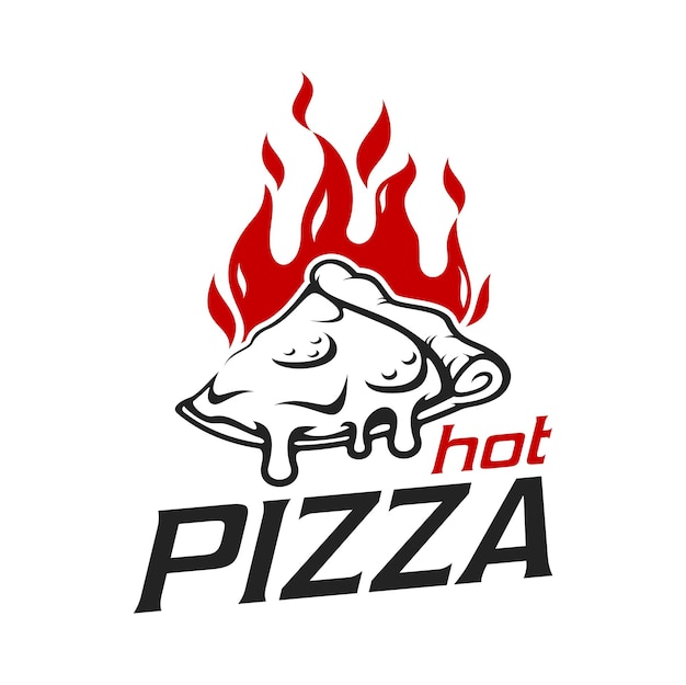 Icono de pizza para pizzería o letrero de restaurante italiano