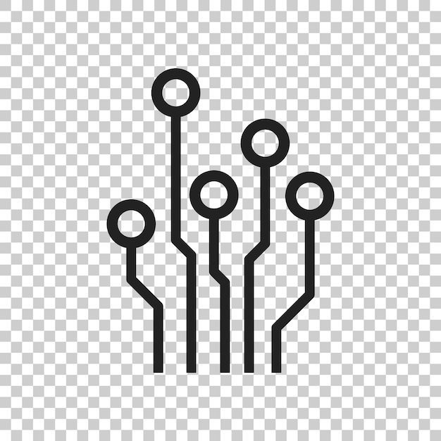 Icono de placa de circuitos Símbolo de esquema tecnológico Ilustración vectorial plana en fondo aislado