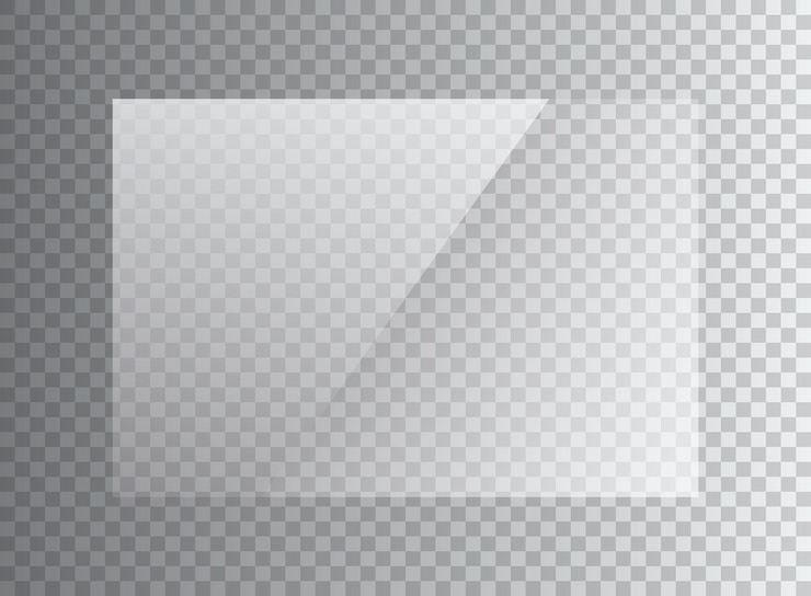Vector icono de placa de vidrio en estilo plano ilustración vectorial realista de ventanas en un fondo aislado concepto comercial de carteles de vitrina de vidrio claro