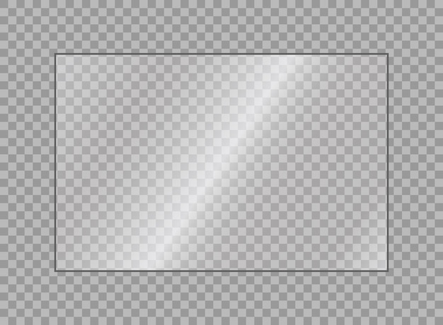 Icono de placa de vidrio en estilo plano Ilustración vectorial realista de ventanas en un fondo aislado Concepto comercial de carteles de vitrina de vidrio claro