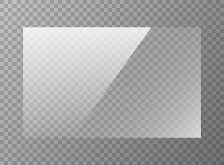 Vector icono de placa de vidrio en estilo plano ilustración vectorial realista de ventanas en un fondo aislado concepto comercial de carteles de vitrina de vidrio claro