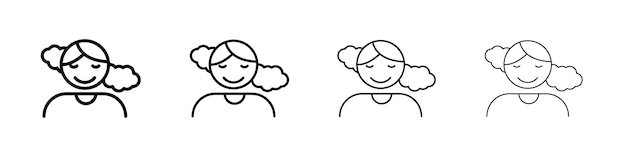 Icono de placer Conjunto de símbolos de señales de contorno