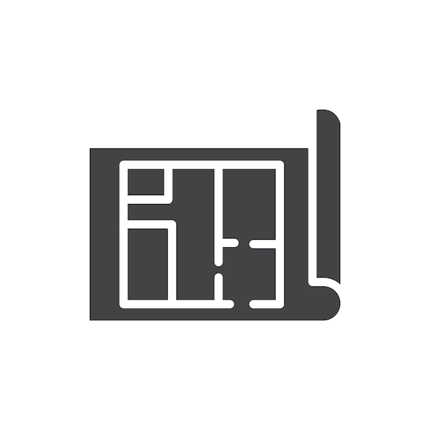Icono del plan de arquitectura Símbolo plano de línea delgada simple