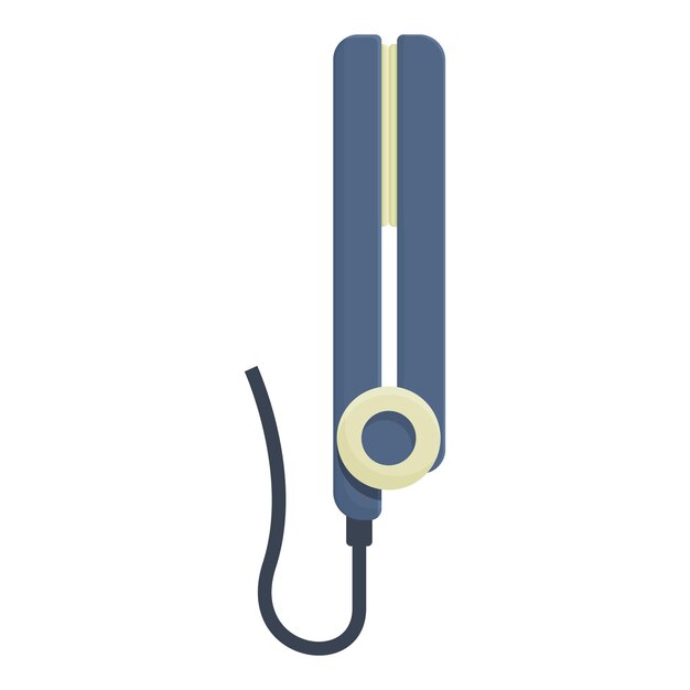Icono de plancha de pelo de hierro vector de dibujos animados Cuidado de la moda Equipo de salón