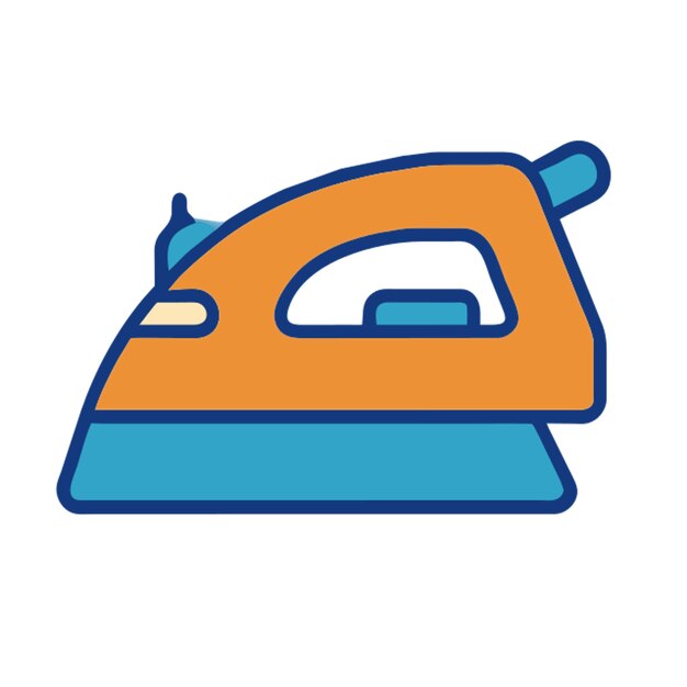 icono de planchado con contorno de colores