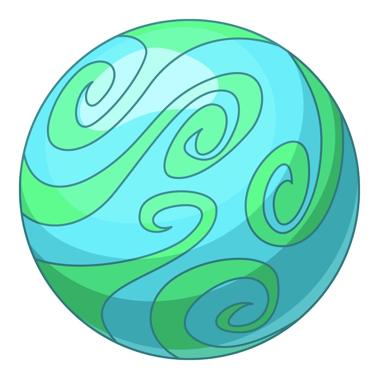 Vector icono de planeta abstracto azul ilustración de dibujos animados de icono de vector de planeta abstracto azul para web
