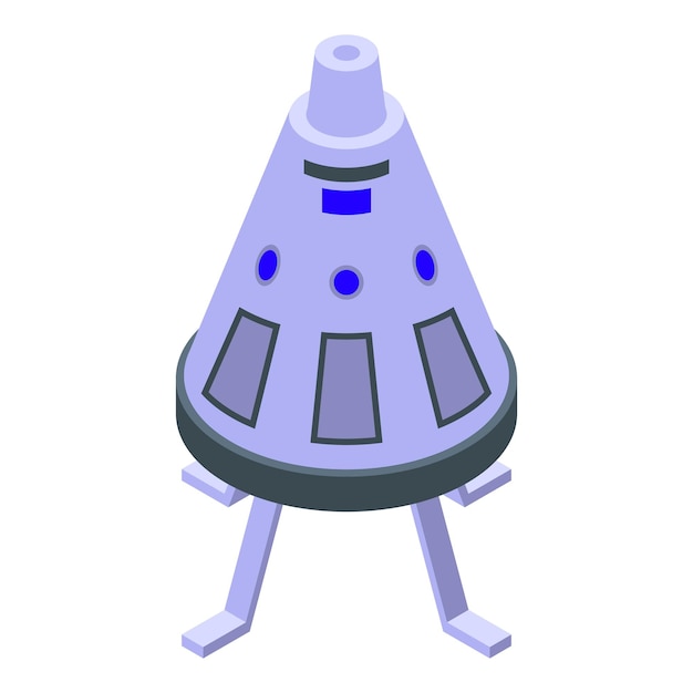 Icono del planeta base vector isométrico Colonización espacial astronauta de Marte