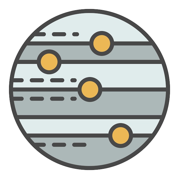 Icono de planeta espacial Contorno de planeta espacial Icono vectorial de color plano aislado en blanco