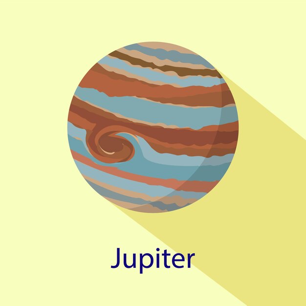 Icono del planeta Júpiter Ilustración plana del icono del vector del planeta Júpiter para el diseño web