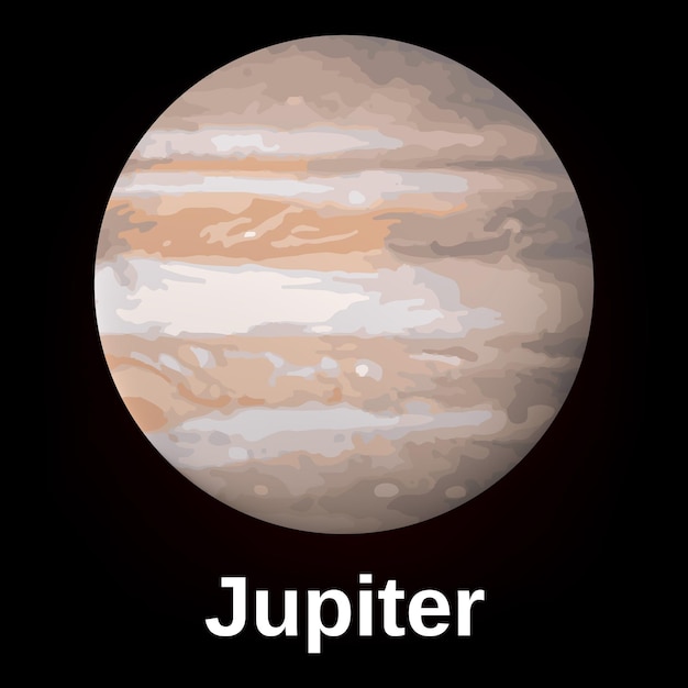 Vector icono del planeta júpiter ilustración realista del icono vectorial del planeta jupitero para el diseño web
