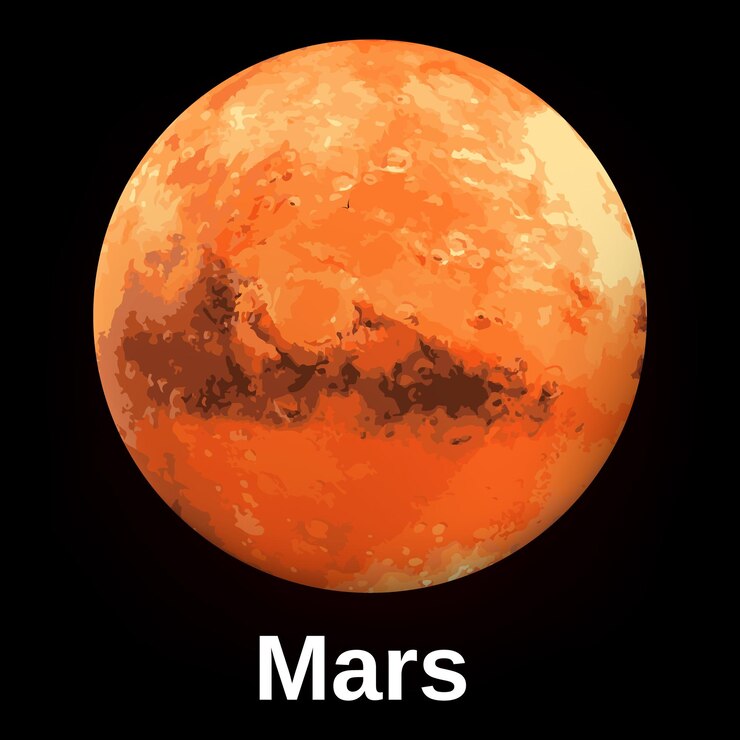 Icono del planeta Marte Ilustración realista del ícono vectorial del planeta Marte para el diseño web