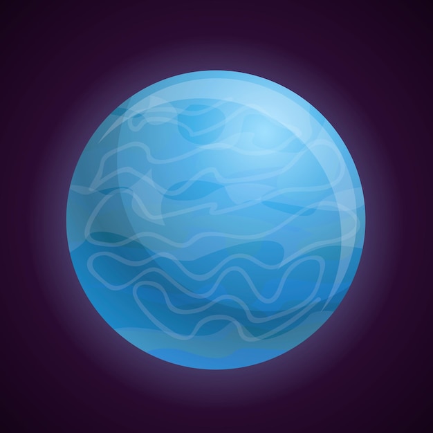 Icono del planeta Neptuno Dibujo animado del icono del vector del planeta Neptuno para el diseño web aislado