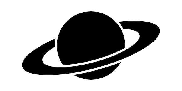 Icono del planeta Saturno sobre fondo blanco. Icono de vector aislado.