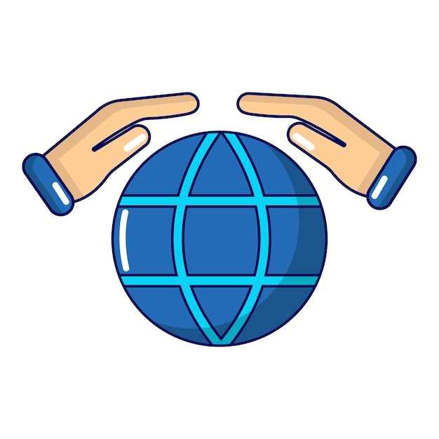 Icono de planeta seguro Ilustración de dibujos animados del icono vectorial de planeta seguro para la web