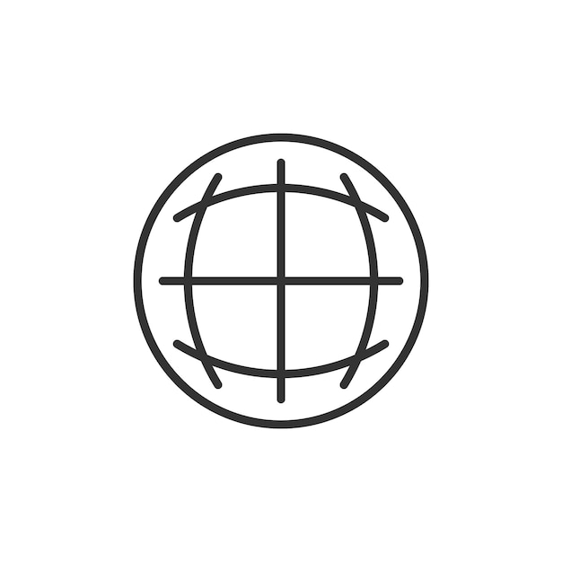 Icono del planeta Tierra en estilo plano Ilustración de vector geográfico globo sobre fondo blanco aislado Concepto de negocio de comunicación global