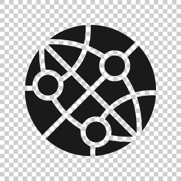Icono del planeta Tierra en estilo plano Ilustración de vector geográfico globo sobre fondo blanco aislado Concepto de negocio de comunicación global