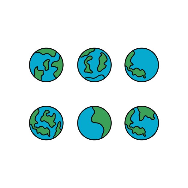 Icono de planeta tierra vectorial Icono de planeta tierra plano Ilustración de vector de diseño plano