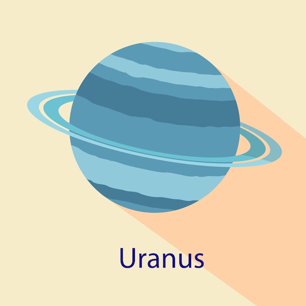 Vector icono del planeta urano ilustración plana del icono del vector del planeta urano para el diseño web